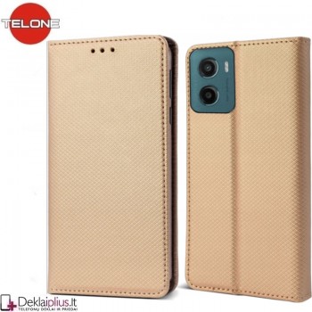 Telone atverčiamas dėklas - auksinės spalvos (Motorola Moto G05/E15) Telone atverčiamas dėklas - auksinės spalvos (Motorola Moto G05/E15)